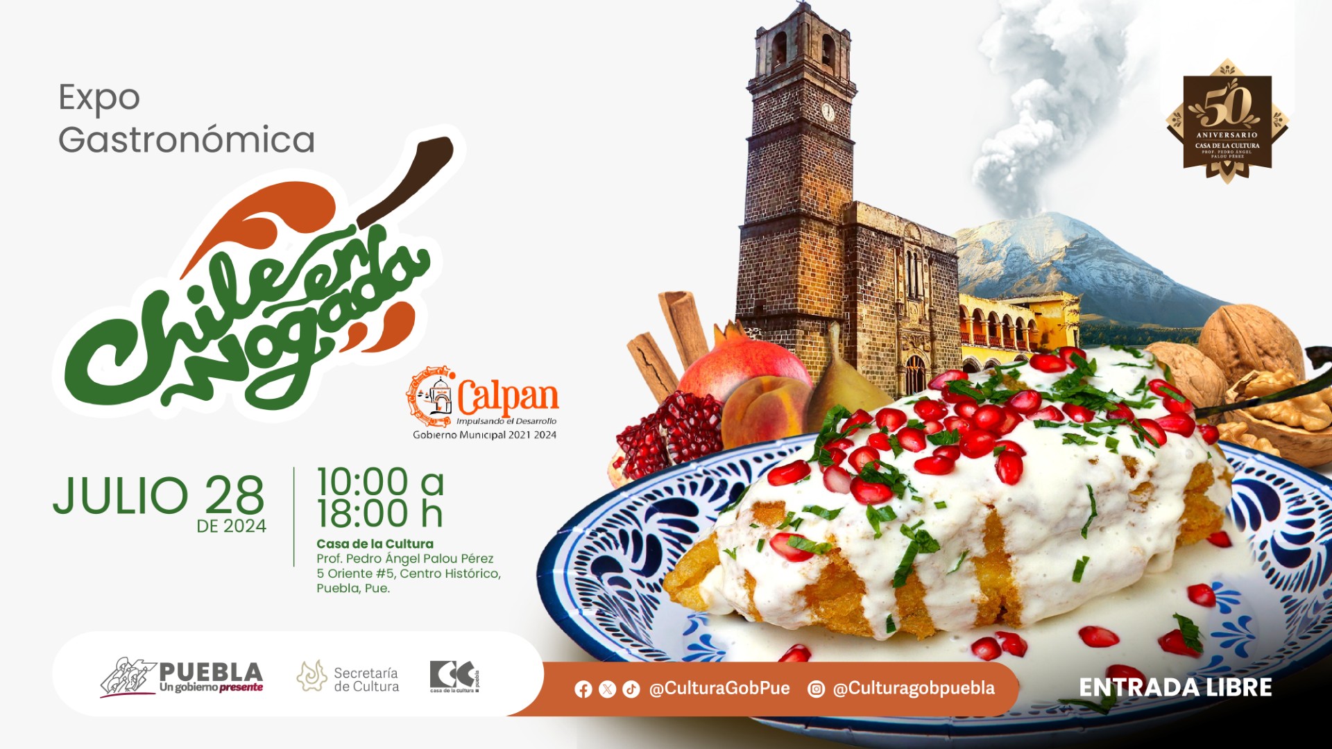 Ofrecerá Casa de la Cultura muestra gastronómica del Chile en Nogada