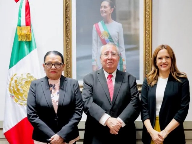 Rosa Icela Rodríguez se reúne con Alberto Barranco, embajador de México en el Vaticano