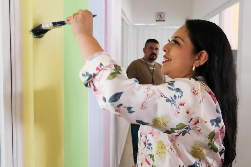 Realiza Gobierno de Tonantzin Fernández faena comunitaria en la Guardería DIF de Xixitla