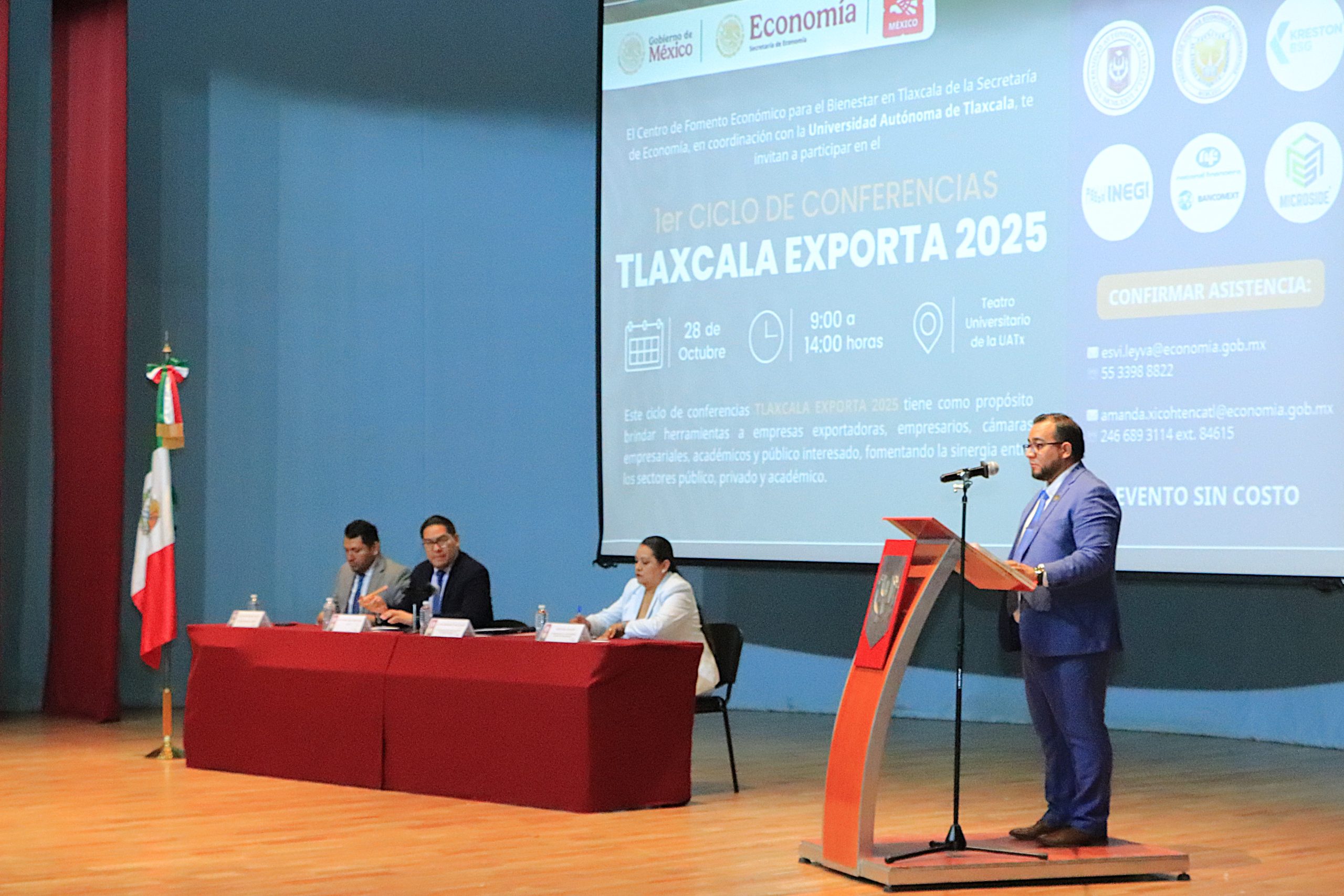 28 Inauguran en la UATx trabajos del Primer Ciclo de Conferencias Tlaxcala Exporta 2025 (3)