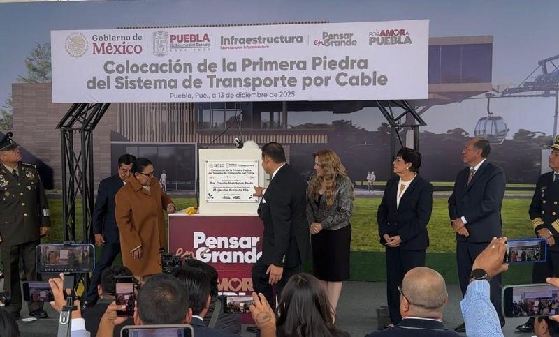 Arranca Alejandro Armenta la obra del Cablebús en Puebla