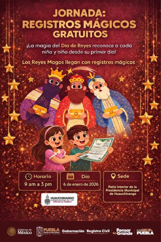 La magia de los Reyes Magos llega a Huauchinango para reconocer a nuestras niñas y niños desde su primer día