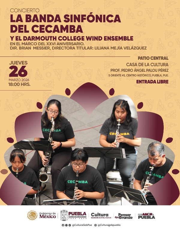 Banda Sinfónica del CECAMBA realizará concierto con el Dartmouth College Wind Ensemble