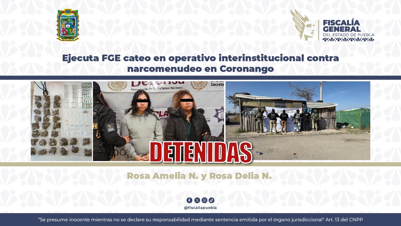 Ejecuta FGE cateo en operativo interinstitucional contra narcomenudeo en Coronango