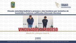 Vincula autoridad judicial a proceso a dos hombres por tentativa de homicidio y lesiones calificadas (Mercado Morelos)