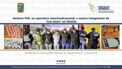 Detiene FGE, en operativo interinstitucional, a cuatro integrantes de “Los Caica” en Chietla