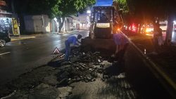 La Secretaría de Infraestructura informa colapsó la línea del drenaje Avenida José María Lafragua