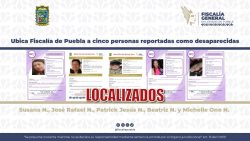 Ubica Fiscalía de Puebla a cinco personas reportadas como desaparecidas