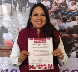 Recibe Tonantzin Fernández constancia de capacitación en materia de Humanismo Mexicano por parte de Morena
