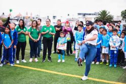 Impulsa Lupita Cuautle el deporte con la Copa San Andrés y la develación de balones monumentales