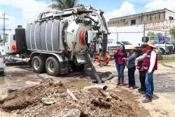 Por indicaciones de la presidenta Tonantzin, SOSAPACH atiende de inmediato colapso de colector pluvial en San Matías  Cocoyotla