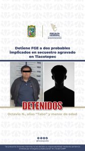 Detiene FGE a dos probables implicados en secuestro agravado en Tlacotepec