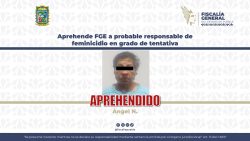 Aprehende FGE a probable responsable de feminicidio en grado de tentativa