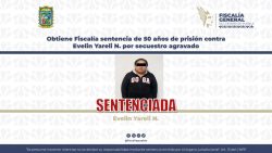 Obtiene Fiscalía sentencia de 50 años de prisión contra Evelin Yareli N. por secuestro agravado