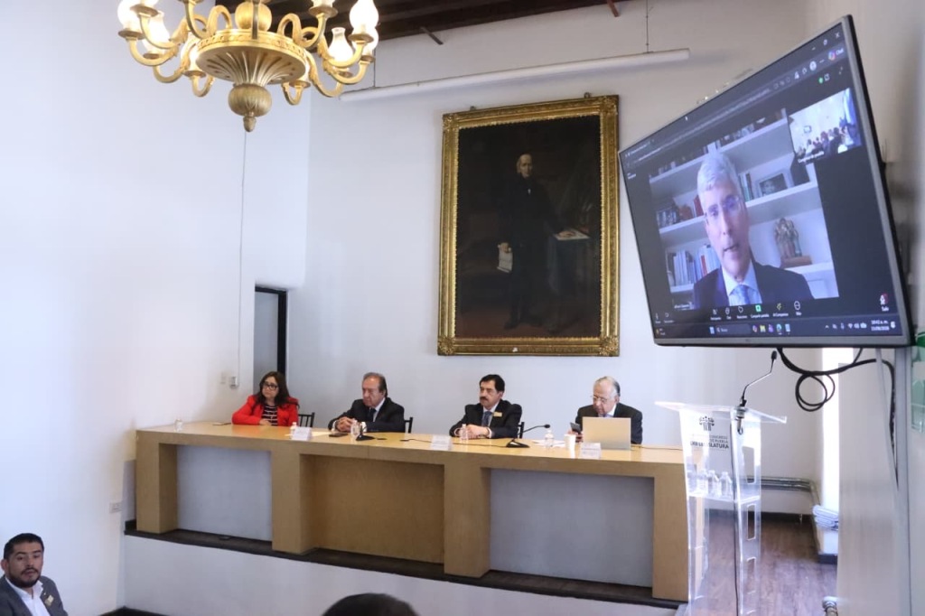 Congreso del Estado de Puebla fue sede de videoconferencia internacional para fortalecer el intercambio legislativo