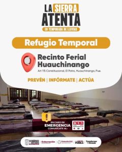 Ante el pronóstico de lluvias fuertes en la Sierra Norte, se mantienen acciones preventivas y vigilancia en zonas de riesgo