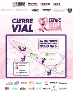 Gobierno del Estado anuncia cierres viales por carrera Latido Rosa