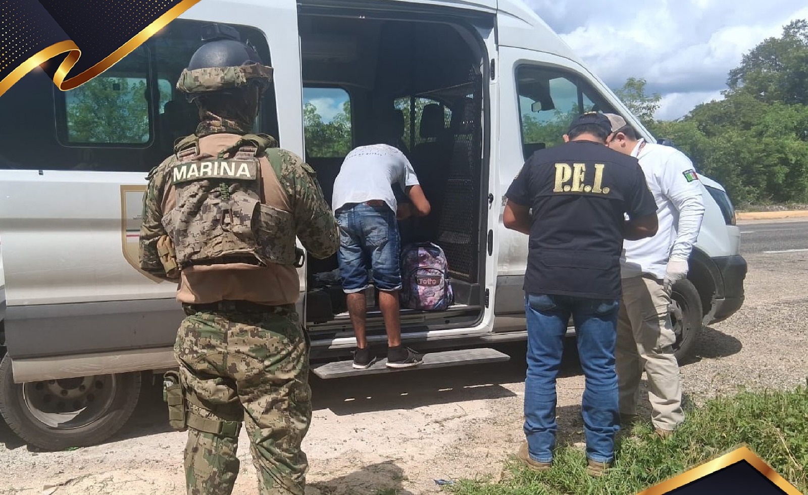 Marina brinda seguridad perimetral durante inspección interinstitucional en Maxcanú, Yucatán