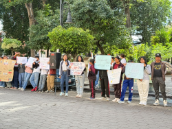 FNERRR realiza cadena humana en Atlixco en apoyo a Palestina